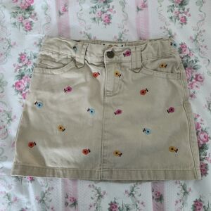 GAP Kids Khaki Skort with Embroidered Flowers